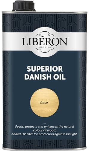 Image of Libéron Superior Danish Oil - Nourishes, Protects & Enhances Wood - UV Filter & Water-Resistant - Interior & Exterior Use - Satin Finish - Clear - 1 Litre