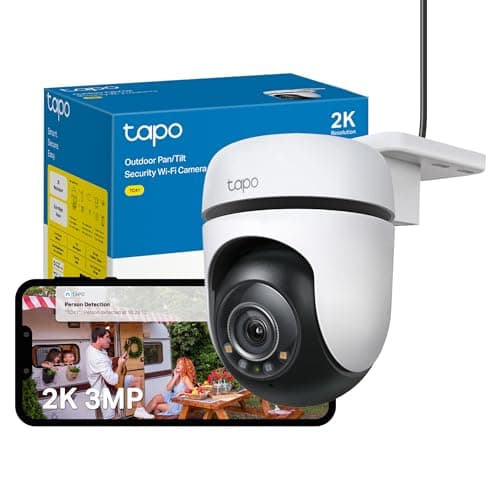 Image of Tapo TC41 2K Pan/Tilt Outdoor Security Camera, WiFi Camera, 360° Smart Person Detection Motion Tracking, Full-Colour Night Vision, No Monthly Fee, Two-Way Talk, IP65, Works with Alexa & Google