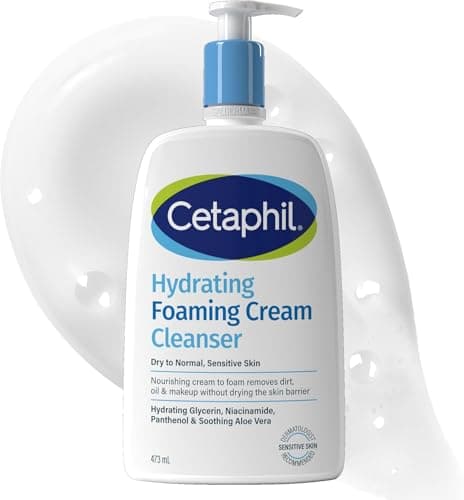Image of Cetaphil Hydrating Foaming Cream Cleanser and Makeup Remover, 473ml, Face Wash with Niacinamide for Normal, Dry or Sensitive Skin, Vegan-Friendly, Packaging May Vary