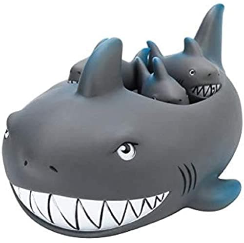 Image of Rubber Shark Bath Toy Set – Floating Shark Family by KOKSI – 4-Piece – Baby & Toddler Bathtime Fun for Bath & Pool