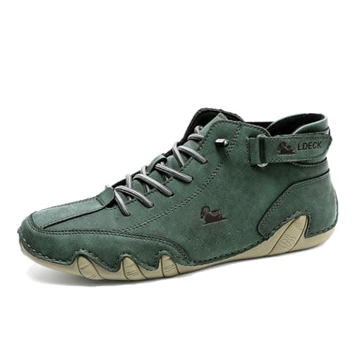 Image of Explorer Waterproof Lightweight Unisex Outdoor Hiking Camping Driving High Top Chukka Boots Non-Slip Breathable Women Men Italian Handmade Sports Shoes, dark green, 6.5 Women/5.5 Men