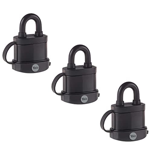 Image of Yale - Y222B/35/122/3 High Security 35mm Trailer Padlock, Pack of 3, keyed Alike - Open Hardened Steel Shackle - 3 Keys