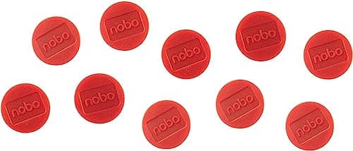 Image of Nobo Magnetic Whiteboard Magnets, 32 mm, Pack of 10, 1915300, Coloured