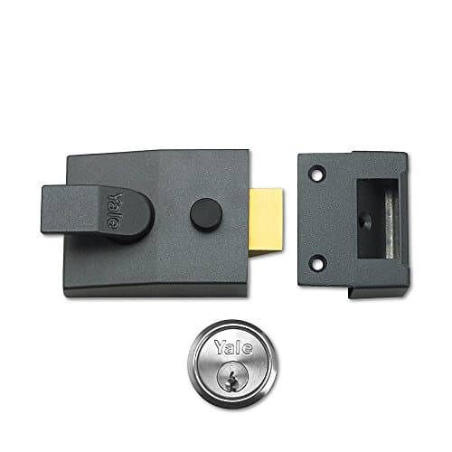 Image of Yale Locks 89 Deadlock Nightlatch DMG Satin Chrome Cylinder 60 mm Backset Boxed