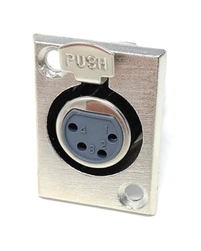 Image of DRUT 1pcs. 4-Pin XLR Male Panel Mount Socket - D-Series Chassis Audio Connector for Microphones, Speakers, and Musical Instruments