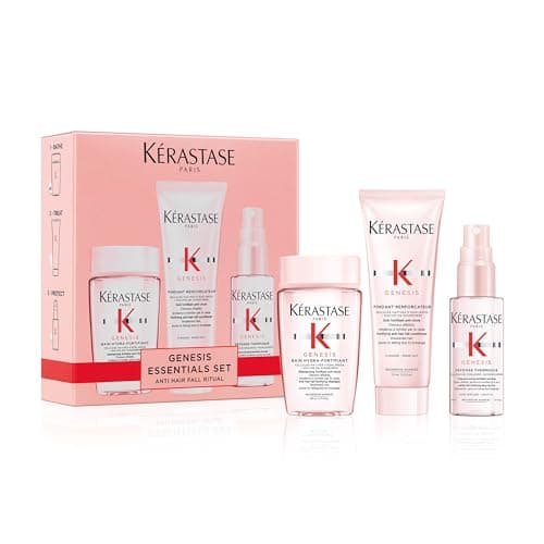 Image of Kérastase Genesis Travel-Size Discovery Gift Set, With Shampoo, Conditioner and Blow-Dry Spray, Nourishing and Fortifying Routine, For Weakened Hair, Infused with Ginger Root and Edelweiss Flower
