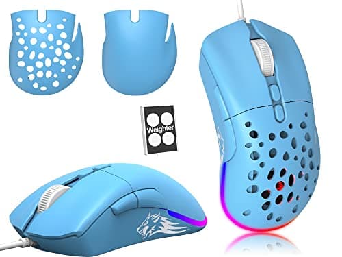 Image of ZIYOU LANG G-PRO D19 Mice Gaming Mouse, Wired Gaming Mice for Laptop PC Rgb mouse Gaming, Programmable 7Buttons Mouse, Usb Mice Up To 12,000 Dpi Honeycomb Shell Optical Ultra Light Mouse - Blue