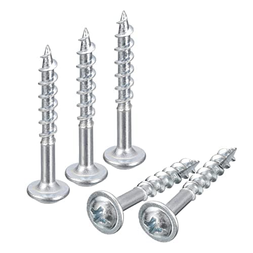Image of sourcing map #8x1-1/4" Pocket Hole Screws, 100pcs Phillips Drive Self Tapping Wood Screws with Zinc Plated for Woodworking