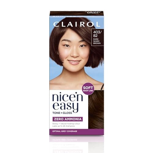 Image of Clairol Nice'n Easy Tone+Gloss Semi Permanent Hair Dye - 403/82 Dark Warm Brown