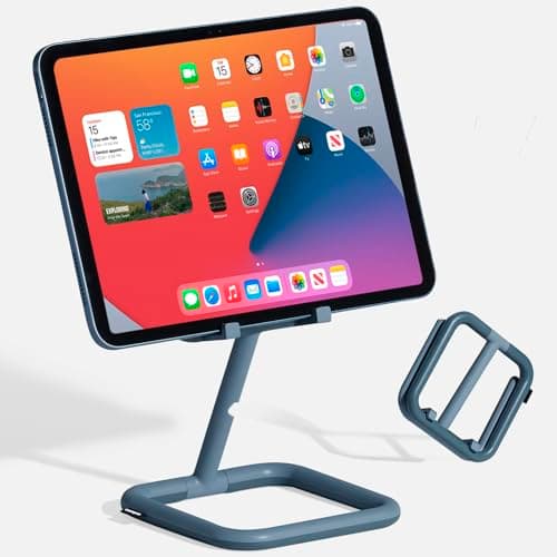 Image of Bouncepad Go iPad Tablet Stand For Business & Leisure | iPad POS Stand | Adjustable Tablet & iPad Stand | Compatible With All Tablets & iPad Models | Tablet Stand For Desk | Blue