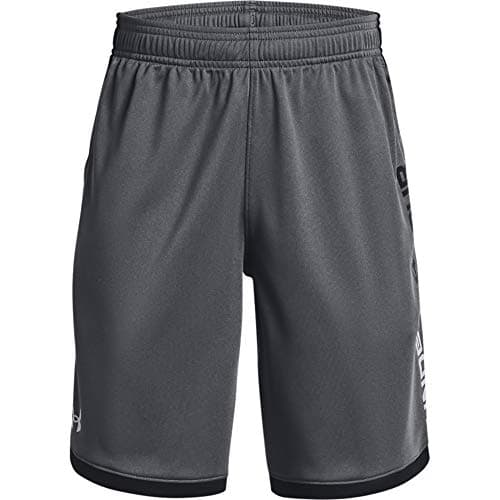 Image of Under Armour Boys Stunt 3.0 Breathable And Comfortable Gym Shorts With Anti-odour Technology, Soft Lightweight, Pitch Gray, S EU