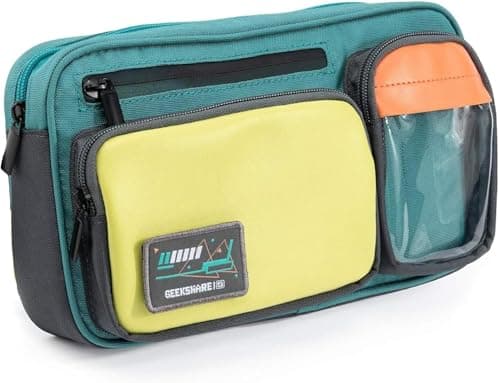 Image of GeekShare Large Capacity Multifunctional Switch Travel Carrying Case-Color Contrast Laser Messenger Bag Compatible with Nintendo Switch/Switch OLED -Portable Storage Bag for Switch & Game Accessories
