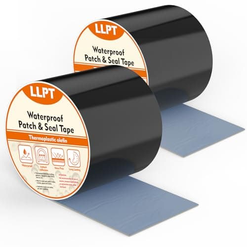 Image of LLPT Waterproof Patch and Seal Tape | 2 Packs Black | 101mm x 4m | Extra Thick Adhesive Layer UV Resistant Backing Permanent bond Instant Seal | for Repairing Gaps Holes Cracks Tear (PST62110BK4P2)