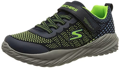 Image of Skechers Boy's Nitro Sprint Karvo Sneakers, Navy Textile Lime Blue Trim, 11 UK Child