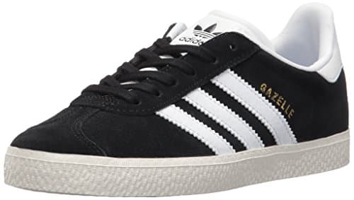 Image of adidas Originals Boys' Gazelle C Sneaker, Black/White/Metallic Gold, 11 Medium US Little Kid