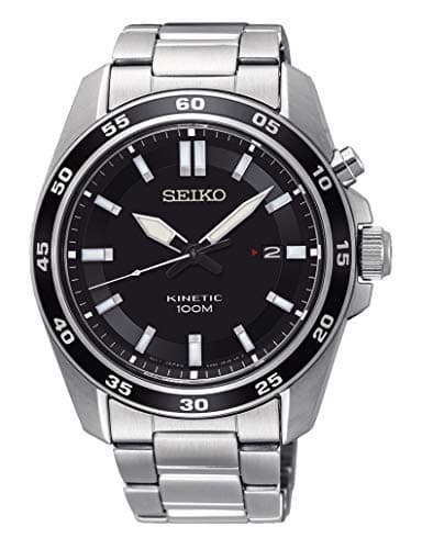Image of Seiko Mens Kinetic Watch, Analogue Classic Display and Stainless Steel Strap SKA785P1
