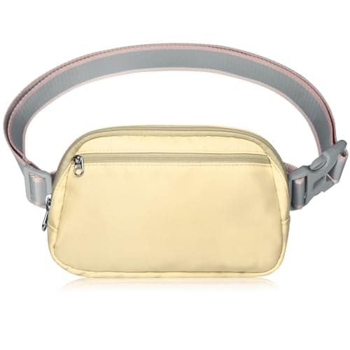 Image of DMLuna Small Crossbody Bags for Women Trendy, Lightweight Waist Pack for Women & Men, Mini Belt Bag, Waist Bag with Adjustable Strap for Running Workout Traveling, Beige