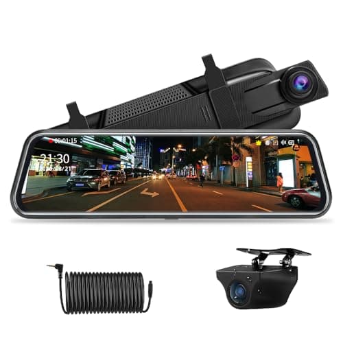 Image of 【2026 Upgraded】Jansite 10" Mirror Dash Cam Front and Rear View Camera 1080P Full Touch Screen Night Vision Dual Car Camera Dash Cam Loop Recording Streaming Media DVR 170° Wide Angle 10M Cable