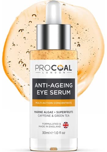 Image of NEW Anti-ageing Eye Serum 30ml by Procoal - Eye Cream Anti Aging, Puffiness, Under Eye Circles & Wrinkles with Marine Algae, Caffeine & Green Tea, Vegan, Made in UK