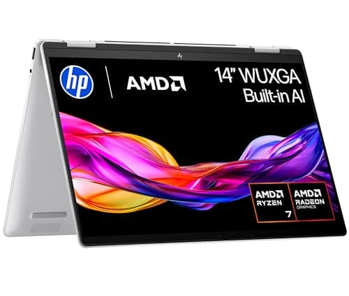 Image of HP Envy x360 14" 2in1 Laptop, AMD Ryzen 7 8840HS Processor, AI Enhanced, 16 GB RAM, 1TB SSD, AMD Radeon Graphics, WUXGA IPS Touchscreen, Up to 14hrs 45 battery, Win 11, Glacier Silver, 14-fa0000sa