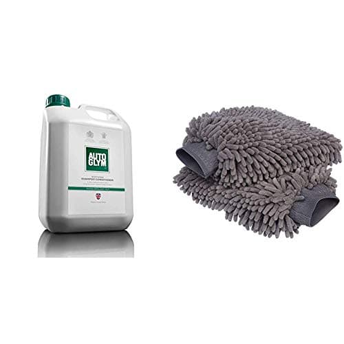 Image of Autoglym Large Bottle Quality Bodywork Shampoo, 2.5 Litre & Amazon Basics Deluxe Microfiber Car Wash Mitt (2 Pack)