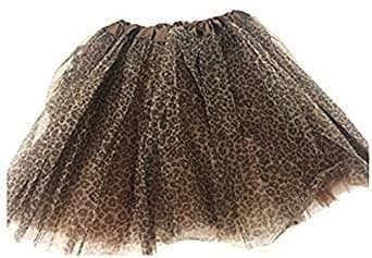Image of Stylex Party Tutu Skirt for Women Elastic Fancy Dress Costume Dress-up Parties Dancing 3 Layers (Leopard Print)