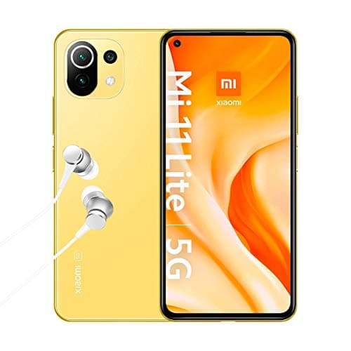 Image of Xiaomi Mi 11 Lite 5G + Headphones (16.63 cm (6.55 Inch) FHD+ Display, 128GB Internal Memory, 8GB RAM, 64MP Triple Rear Camera, 20MP Front Camera, Dual SIM, Android 11) Yellow - [Exclusive to Am] azon