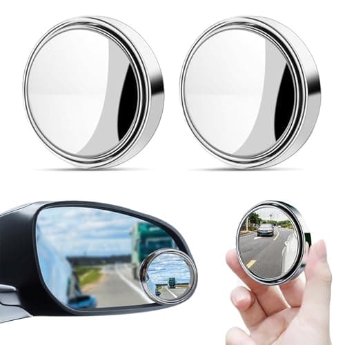Image of 2Pcs Blind Spot Mirrors For Cars,Blindspot Mirrors for car,360° Rotate Sway Silver HD Glass Round Curved Convex Wide Angle Mirror,Universal Car Blind Spot Mirrors for Car SUV Trucks Traffic Safety