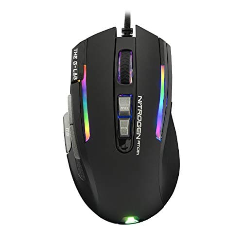 Image of G-LAB Kult NITROGEN Atom High Precision Wired Gaming Mouse - 4800 DPI Optical Sensor, RGB, 9 Programmable Buttons, Ultra Lightweight, MOBA/FPS Ideal - PC/PS4/PS5/Xbox One X/S Compatible - Black