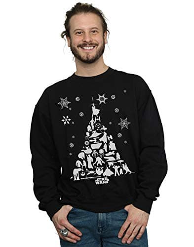 Image of Absolute Cult Star Wars Men's Christmas Tree Sweatshirt Black XXX-Large