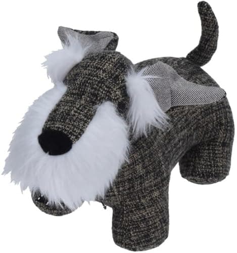Image of Fabric Animal Door Stop Stopper Home Office Stuffed Filled Heavy Novelty Decoration Doorstop (Dog Brown)