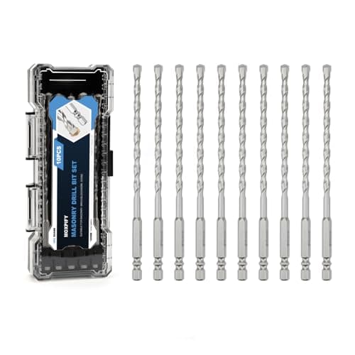 Image of MOXPIFY 10pcs Concrete Drill Bits, 6mm x 150mm Masonry Drill Bit Set for Impact Drill/Driver, Hex Shank