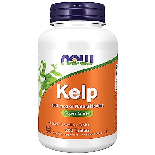 Image of Now Foods, Kelp (Seaweed), 150mcg, 200 Tablets, Lab-Tested, Natural Iodine, Soy Free, Gluten Free, Vegetarian