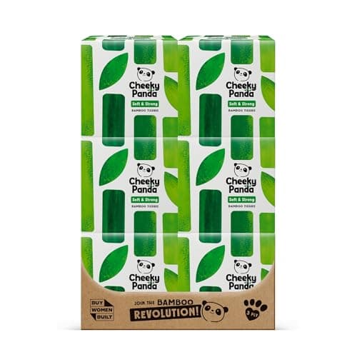 Image of The Cheeky Panda Bamboo Facial Tissues | 12 Cube Tissue Boxes | Soft Face Tissues | Plastic Free Tissues Box Multipack