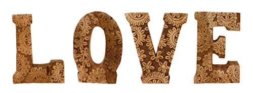 Image of EliteKoopers Hand Carved Wooden Flower Letters Words For Decoration