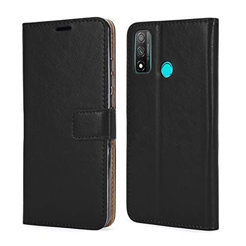 Image of NWNK13 For Huawei P Smart 2020 Phone Case Premium Leather Flip Case Book Wallet Case Card Holder Media Stand Shock Proof Protective Phone Cover Compatible for Huawei P Smart 2020 (Black)