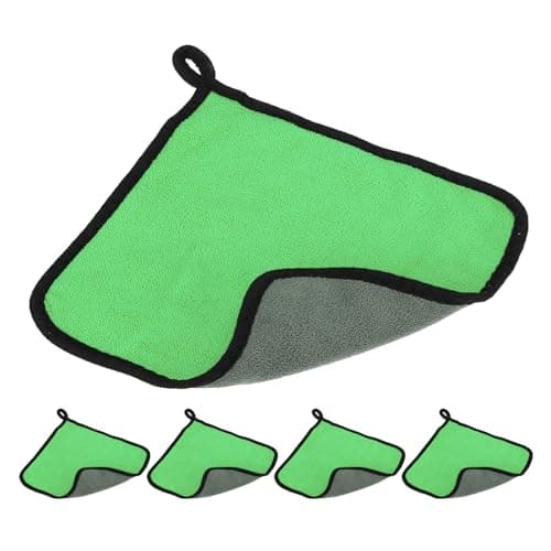 Image of PATIKIL 9.84x9.84 Inch Billiard Cue Towel, Pool Cue Cleaner Shaft Cloth Coral Fleece for Snooker Pole Pool Table Cue Accessories, Green Grey