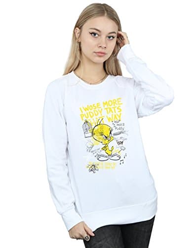 Image of LOONEY TUNES Women's Tweety Pie More Puddy Tats Sweatshirt X-Large White