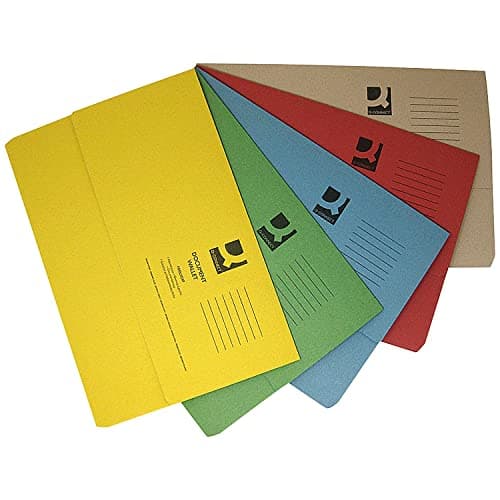 Image of Q-Connect Document Wallets Foolscap Assorted (Pack of 50) KF01490