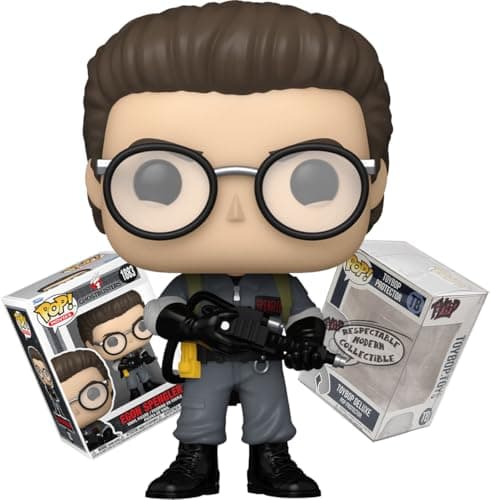 Image of Funko Ghostbusters 2 Egon Spengler with Uniform and Proton Pack + ToyBop Protector: Pop! Movies Vinyl Figure (Bundled with Pro-Deluxe Pop Protector Collector Case Box Gift Set)