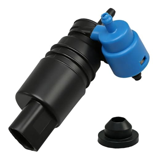 Image of EVRBUL Windscreen Washer Pump Front Twin Outlet Windshield Pump Motor Compatible with Volkswagen VW Transporter Caddy Golf Polo Passat Tiguan Audi A3 Skoda Octavia Seat Leon Ibiza Replace#: 1J6955651