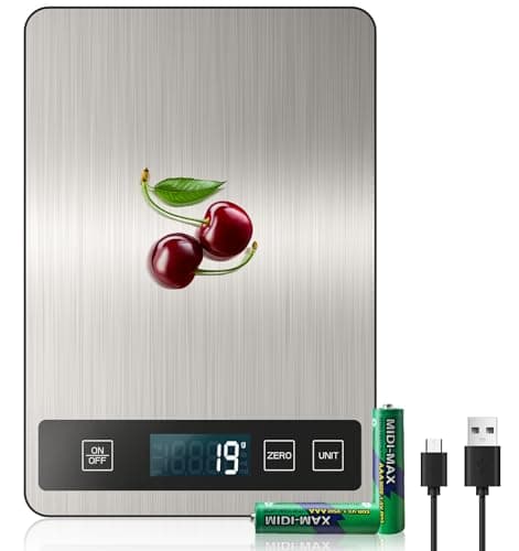 Image of Digital Kitchen Scale, USB C Electronic Kitchen Scale, 15 kg, High Precision 1 g/0.1 oz Food Scale, Professional with Tare Function, Batteries Included