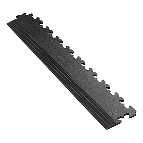 Image of Ecotile Garage Flooring Edge Ramp - PVC Interlocking Floor Tile Edge Ramp, Gym Matting (Black)