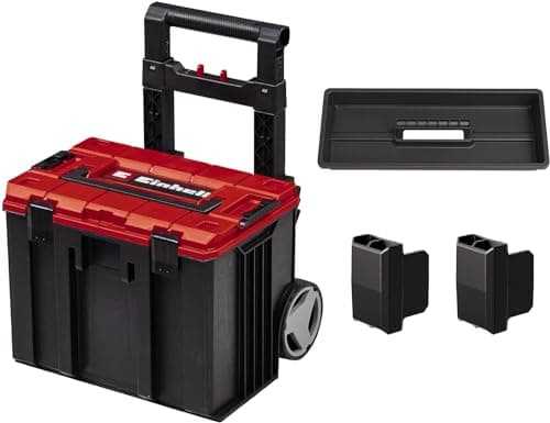 Image of Einhell E-Case L Tool Storage Case With Wheels And Telescopic Handle - Power Tool Box, Stackable, Lockable, Protective Storage And Transport Of Tools And Accessories