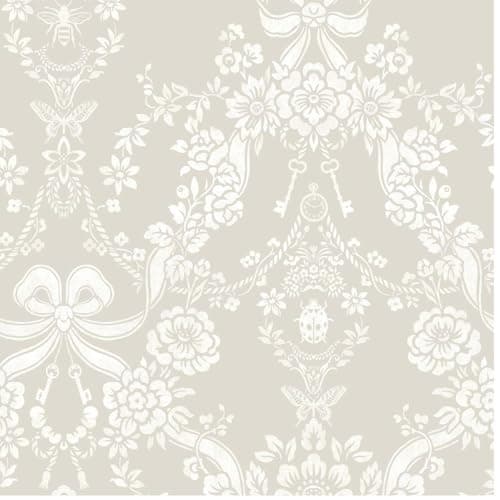 Image of YöL Taupe Wallpaper Bow Damask - Elegant Contemporary Sophisticated Versatile - Paste The Paper - 53cm x 10.05m - Bedroom Living Room Lounge - Statement Feature Wall