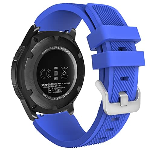 Image of MoKo Strap Compatible with Samsung Galaxy Watch 3 45mm/Galaxy Watch 46mm/Gear S3 Frontier/Classic, 22mm Soft Silicone Replacement Sport Band for Men Women, Royal Blue