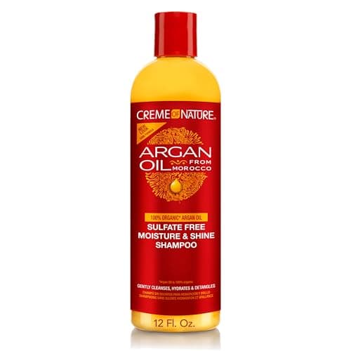 Image of Creme of Nature Sulfate-Free Moisture & Shine Shampoo, Gently Cleanses, Hydrates & Detangles, Infused with 100% Pure Argan Oil from Morocco, 12 fl oz