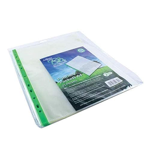 Image of Snopake Bio Punched Pocket A4 Clear (Pack of 50) 15439 +FINCHLEY Pen Free