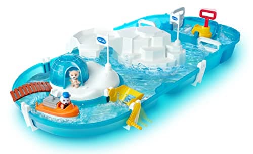 Image of AquaPlay - Polar - Waterway with Iceberg, Reservoir and Ramp for a Waterfall, Includes Olivia Toy Figure with Colour Changing Function, for Children from 3 Years 8700001522 Turquoise
