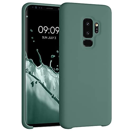 Image of kwmobile Case for Samsung Galaxy S9 Plus Case - Soft Cover - Shockproof Silicone - Wireless Charging Forest Green